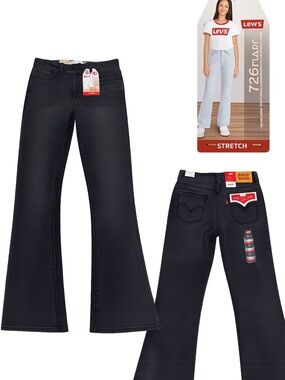 Levi's Black Stretch Flare Jeans Size 14 Regular